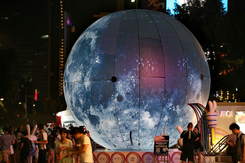 cctvnews:  Huge man-made moon welcomes the mid-autumn festival in GuangzhouToday is Chinese mid-autumn festival. The festival is on the night of the full moon, held on the fifteenth day of the eighth month in the Chinese lunar calendar. In Guangzhou,