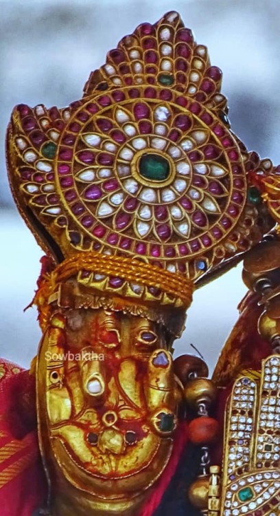 Chakram and Shanka, Deva Perumal (Vishnu) Varadaraja, Kanchipuram, photos by Sowbhaktha Gopala, Tami