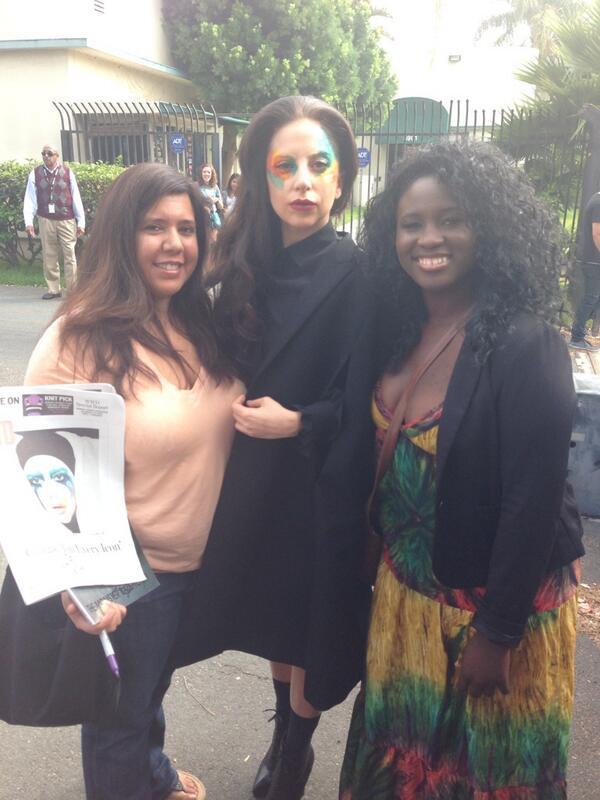 ladyxgaga:  Gaga with fans a few moments ago. 