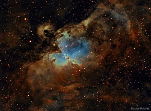 just–space: M16: Inside the Eagle Nebula : From afar, the whole thing looks like an Eagle. A c