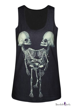 unholynymph:  Skeleton print tank top - 3