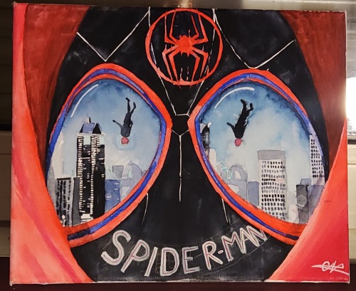 Watercolors Of Miles Morales From The Movie "Spiderman Into The Spidervers"