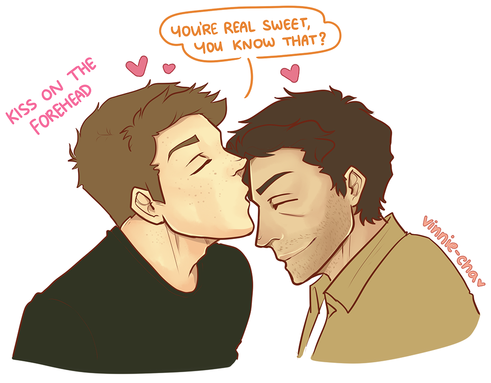 vinnie-cha:  kisses, all the destiel kisses ヾ(@^▽^@)ノif you need me, i’ll