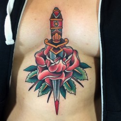 capturedtattoo:  Sternum rose for Erikas