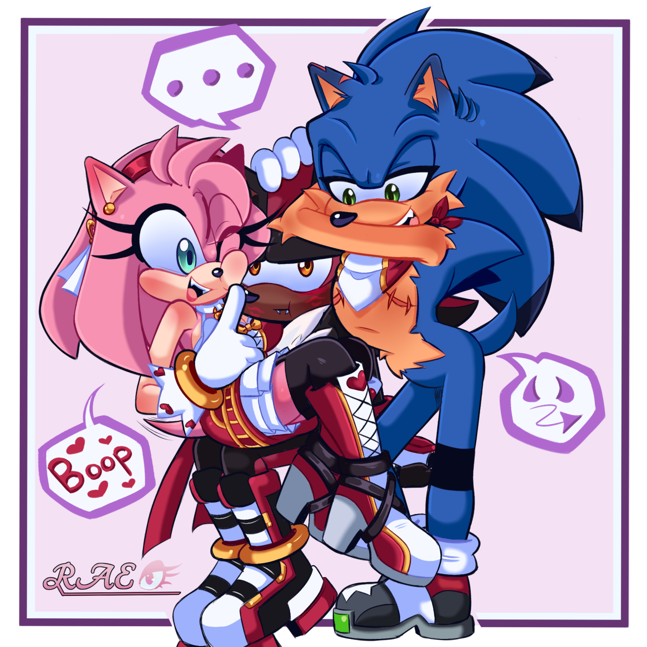 A cute fanart of Sonic and Amy by artist @kumoggu on Twitter : r/SonAmy