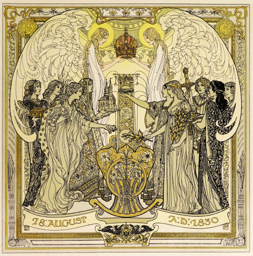 thefugitivesaint:Heinrich Lefler (1863-1919), “Oesterreichische Monatsbilder”, 1900 Source