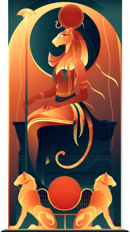 yliade-illustrations:Oracle card game project about the Egyptian Gods & Godesses / Drawn by me