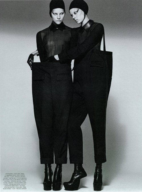 Freja Beha & Sara Blomqvist by Mikael Jansson - Thom Browne Fall 2008