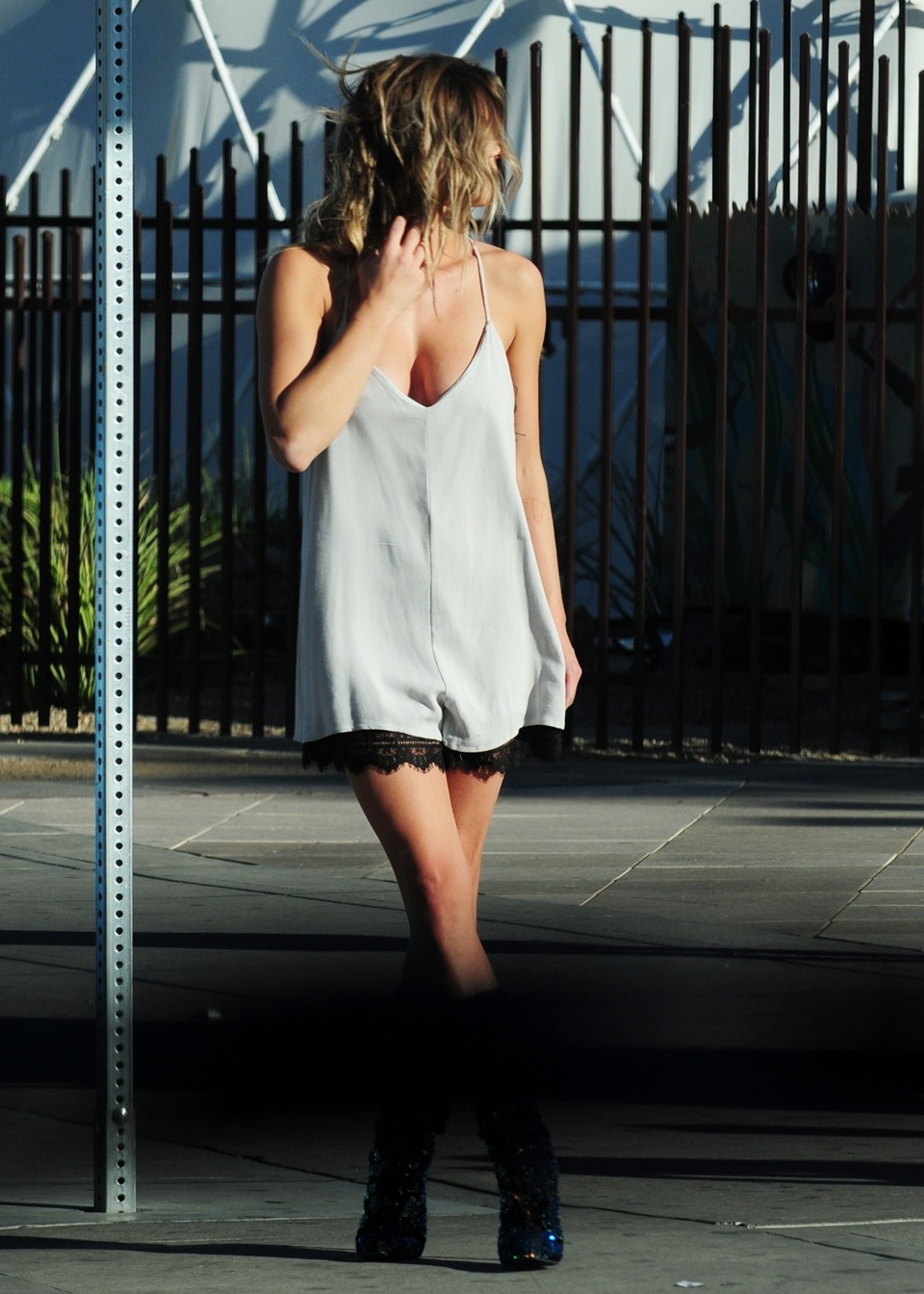 She was doing a photo shoot down town.