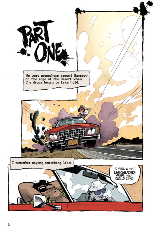 comixology:  Hunter S. Thompson’s Fear and Loathing in Las VegasIn proud partnership with the Hunter S. Thompson Estate, Top Shelf Productions is pleased to announce Fear and Loathing in Las Vegas, a delightfully bonkers graphic novel by Eisner-nominated