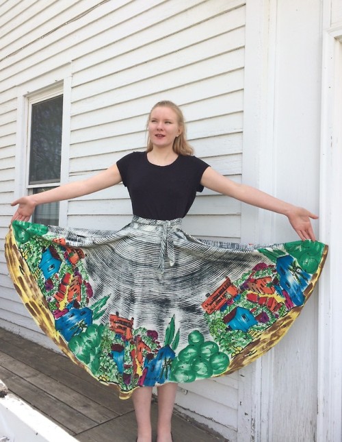 50s Mexican Skirt Wrap Painted Village Scene Cuernavaca  https://www.etsy.com/listing/613538661/50s-