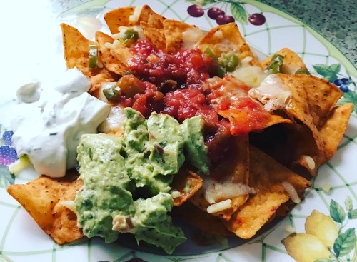 Home made Nachos&hellip; they&rsquo;re Nachos, they&rsquo;re mine! #Nachos #tortilla #chips #salsa 