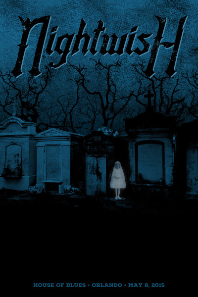 Nightwish VIP poster for House Of Blues in Orlando, FL. 12″ x 18″ digital print.