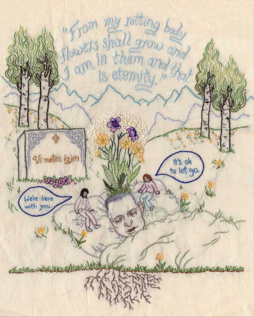 bugtears: kjerstifaret: &ldquo;Eternity&rdquo; An embroidery for my portfolio class. The ass