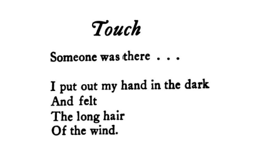 megairea:— Witter Bynner, Touch; The Beloved Stranger, 1919