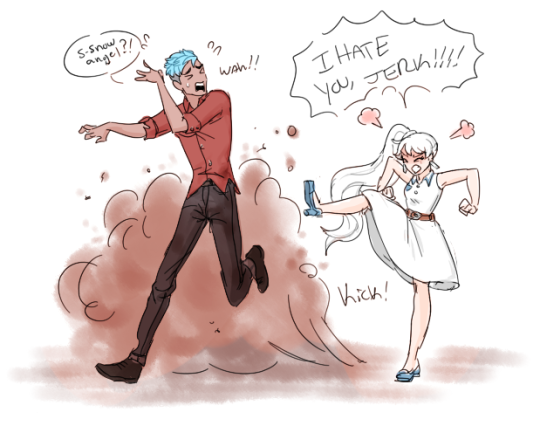 roadtrip!au small continuation from this comicbonus weiss kicking dust (and dirt) at neptune bc one of the reasons weiss wanted to go on the roadtrip in the first place was to get away from neptune. she thought they had a “thing” going on back home,