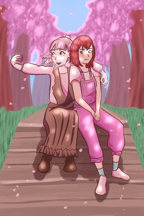 they’re on a date even if neither of them sees it as oneKimiko (pink hair) belongs to @eerna!