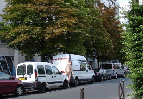 Nude men on the street