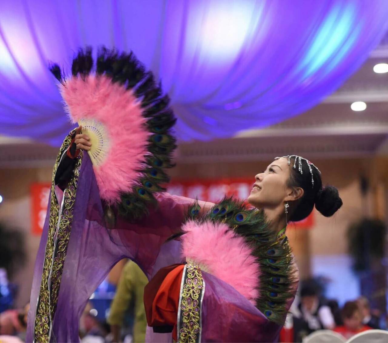 #asian#fan#dance#traditional#purple#pink#peacock