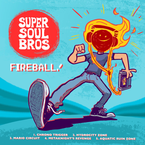 Two album covers I made. One for the Super Soul Bros first studio EP, Fireball! The second is for th