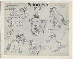 Broken-Down-Merry-Go-Rounds:model Sheet From Pinocchio (1940)