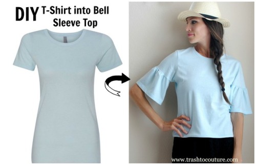 DIY Bell Sleeve TeeAll you need to make this DIY Bell Sleeve Tee is a tee and a sewing machine. Addi