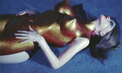 candypriceless:  Pop magazine pays homage to British artist, Allen Jones, in their most recent issue with a story by Sean &amp; Seng. Styled by Tamara Rothstein, Allen Jones: Wearable Art, stars Devon Aoki wearing skin-tight body suits from Jones’