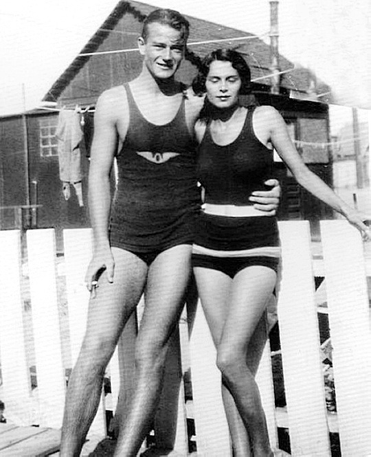 wehadfacesthen: John Wayne and his wife Josephine, 1934 At the time, John Wayne was