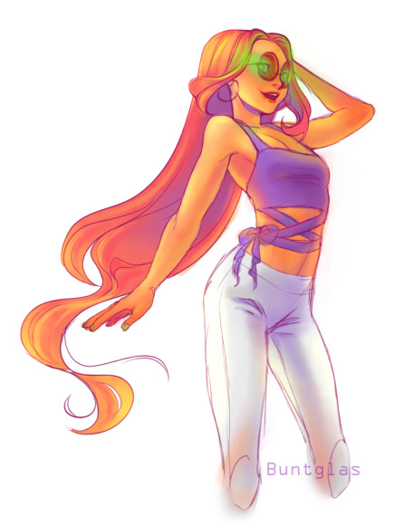 buntglas:Seeing so many Starfires recently, wanted to draw her too :> childhood fave