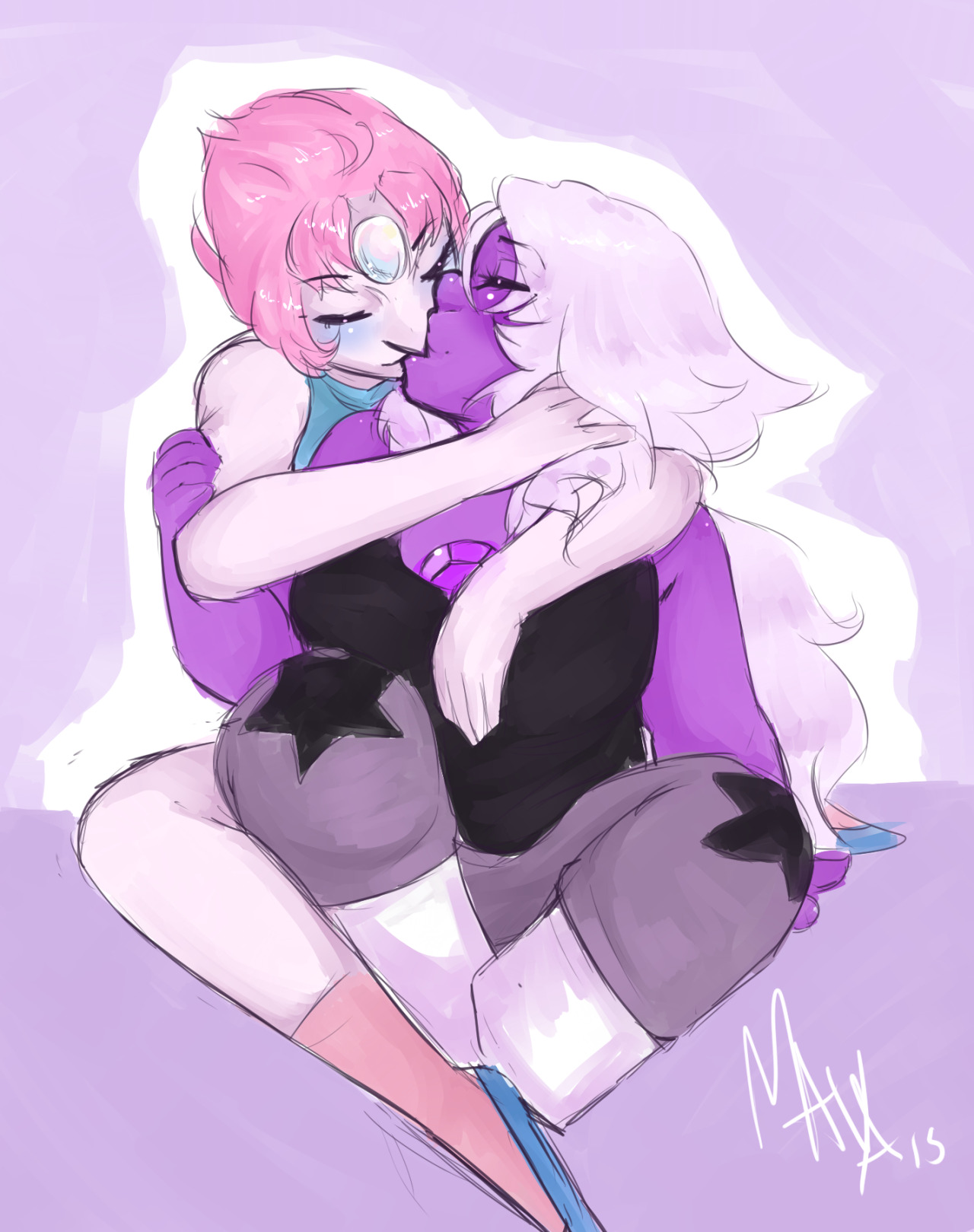 thetuxedodorito:  It’s not as good as it could be but I needed to draw Pearlmethyst