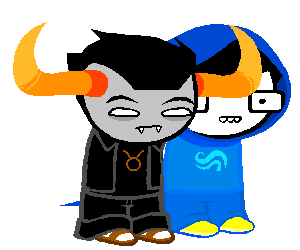 a gif of tavros and egburt bumping into eachother