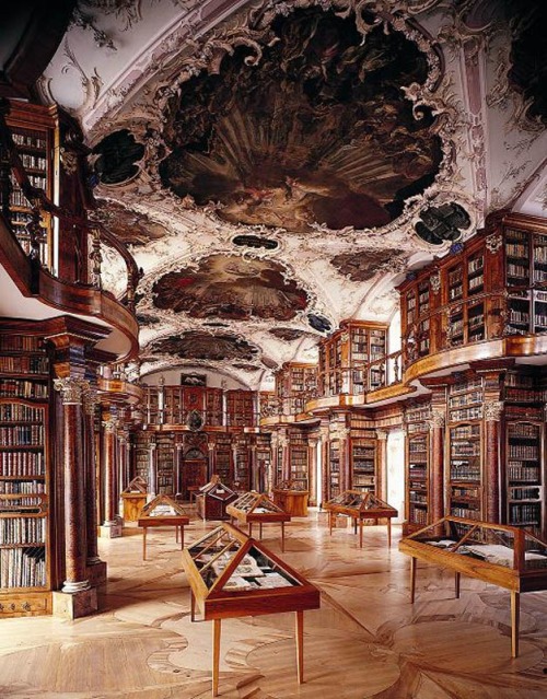 lesfressange:  The Temples Of Knowledge 1)   Imperial Library-Vienna,Austria 2.) El Escorial Library- Escorial,Spain 3.) Admont Abbey Library- Admont,Austria 4.) Melk Abbey Library- Melk,Austria 5.) St.Gallen Abbey Library- St. Gallen, Switzerland   6.)