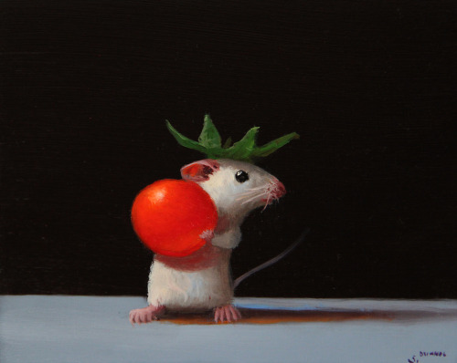 raevenlywrites:icajax:raevenlywrites:  sharkodactyl:i’m obsessed with this painting called tomato king and i’m even more obsessed with the man who drew it. his name is stuart dunkel and he is a classical oboeist and he also paints tiny little oil