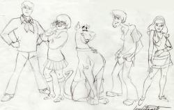andrusi:  thoughtnami:  The ORIGINAL original character designs of the cast of Scooby-Doo, Where Are You? by character designer Iwao Takamoto.  Let’s put that in perspective. These sketches, made around 1966 or 1967, look fresher and more animated than