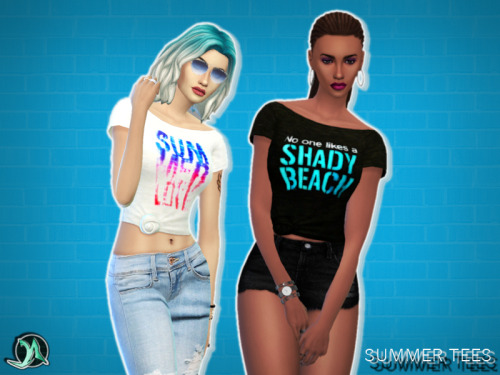 SUMMER TEESset of 7 teesfemale onlybase game custom cas thumbstand aloneDROPBOX || SIMFILESHARE