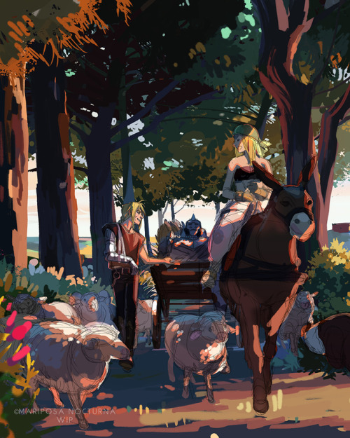 Another (cropped) WIP, with the characters this timeI need to work more on the characters’ col