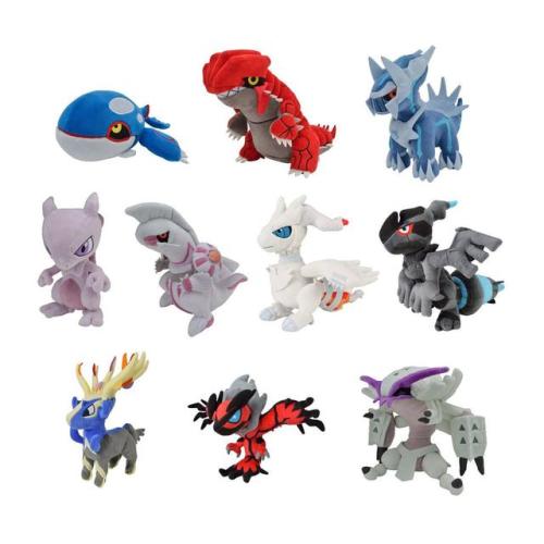 New legendary (and Golisopod) plushies coming out January 20th as part of the Pokemon Center Rainbow