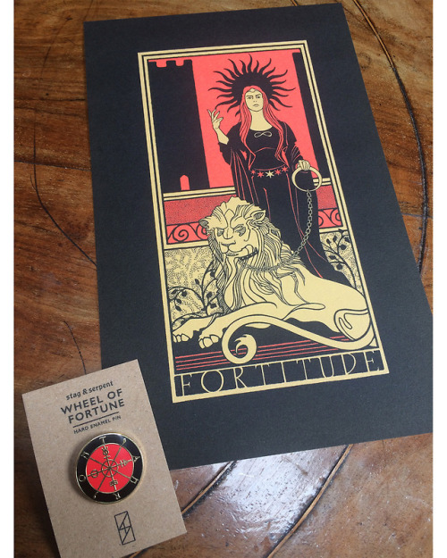 Pin + Print Set now available:-Hard Enamel “Wheel Of Fortune” Pin with metal clutch fixi