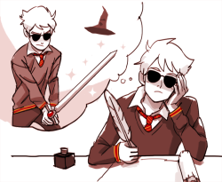 beepony:  venidel:  Some Hogwartstuck headcanons.   karkat being slytherin THANK YOU 