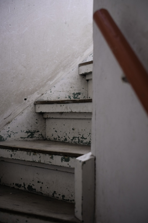 Stairs with red railing copyright Tjerk Spannenburg 2014