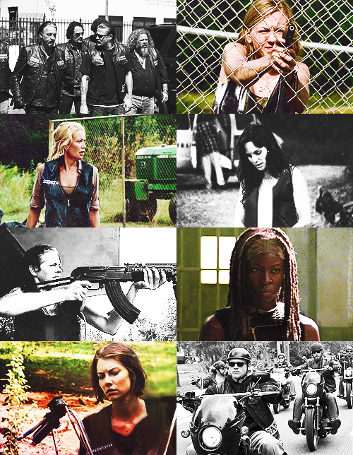  AU - the ladies of the walking dead as the sons rival mc     I like both shows,