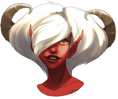 doodlelythangs:  A collab between me and the super awesome cdr. Lines by me, peeper pleasing shading/color done by cdr. It’s my Devil OC; Duchess. Decided to giver her a facelift.