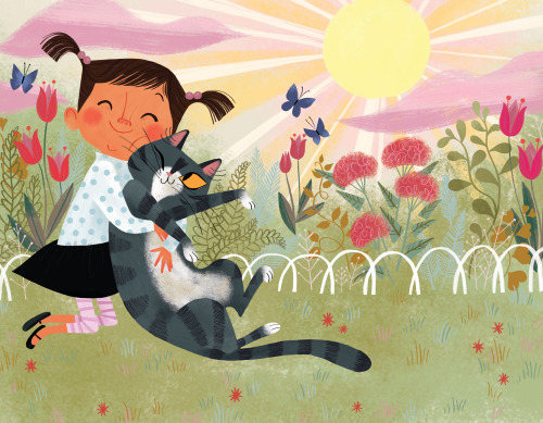 Illustrations from “Where Does Kitty Go in the Rain?”  