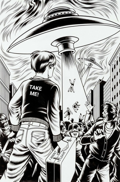 UFO Comic Illustration: by Charles Burns.