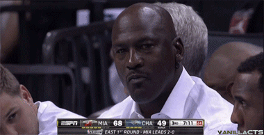 aaronlovespizza:  sixpathsofbased:  theblogaboutnothinn:  theaction-packedmentallist:  vanillacts:  LeBron James stares down Michael Jordan on a fast break dunk in Miami’s win over Charlotte. Heat lead the series 3-0.  Bruh…  Mike looking like he