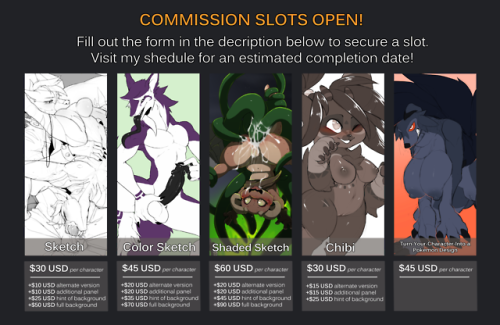 yogoat:  Schedule | Terms of Service | Commission Request Form | Turn-Your-Character-Into-A-Pokemon Design Commission Request FormCommission Prices & Examples Shortcut (NSFW!)Prices listed are per characterฮ Sketch | ฽ Color Sketch | ์ Shaded