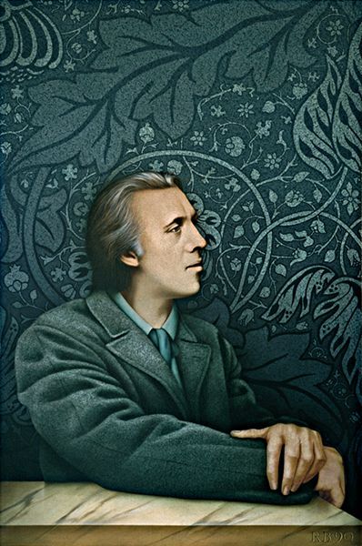 having-it-all: Robert Ballagh (Irish, 1943 - )  “Portrait of Oscar Wilde” writer, 1990Oil on Canvas  