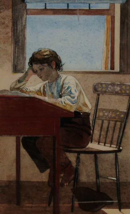 windows-in-art: Homework, 1874. Winslow Homer