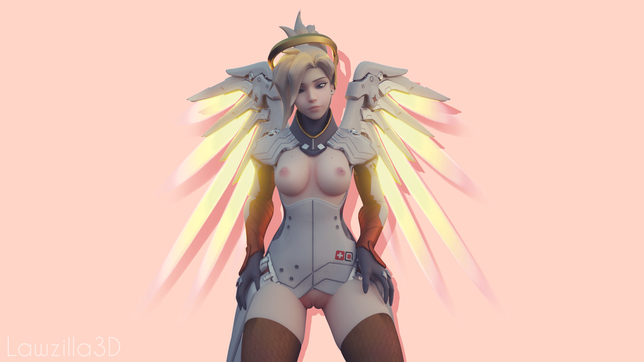 lawzilla3d:Finished my very first set of pics in 3D of Mercy from Overwatch :D!Hi-Res