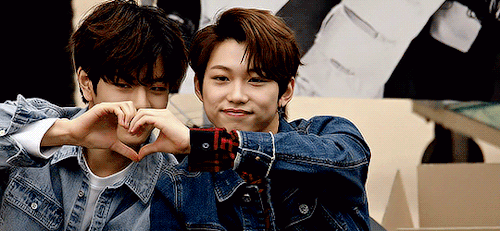 bxngchan: The cutest boys making the cutest heart ♡